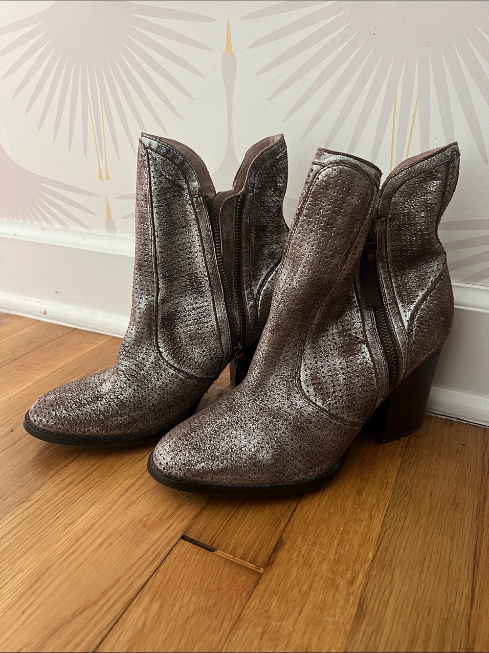 Seychelles All Around the World Metallic Ankle Booties from Anthropologie - Picture 2 of 5